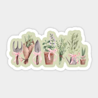 garden shirt With Pink Bow Trendy Cottagecore Decor Sticker